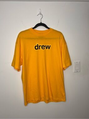 drew house Men's Golden Yellow Logo Short Sleeve Tee